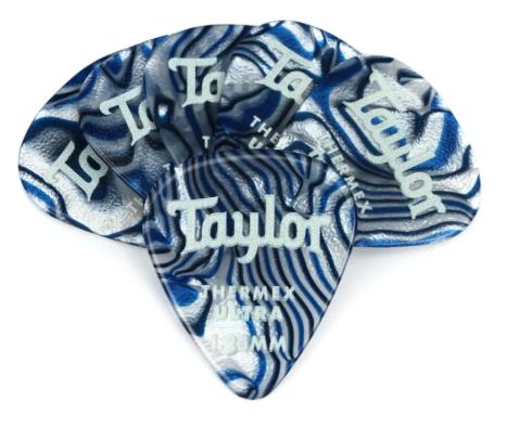 Taylor Premium 351 Thermex Ultra Picks | Blue Swirl | 1.25mm (6-Pack)