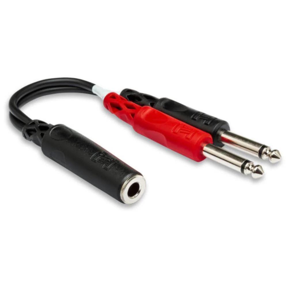 Hosa YPP 136 Audio Adapter Stereo Breakout Cable | 1/4" Inch TRS Female to Dual 1/4" Inch TS